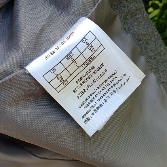 Guess Ladies (10) Button Grey Wool Blend Peaoat - Picture 16 of 16